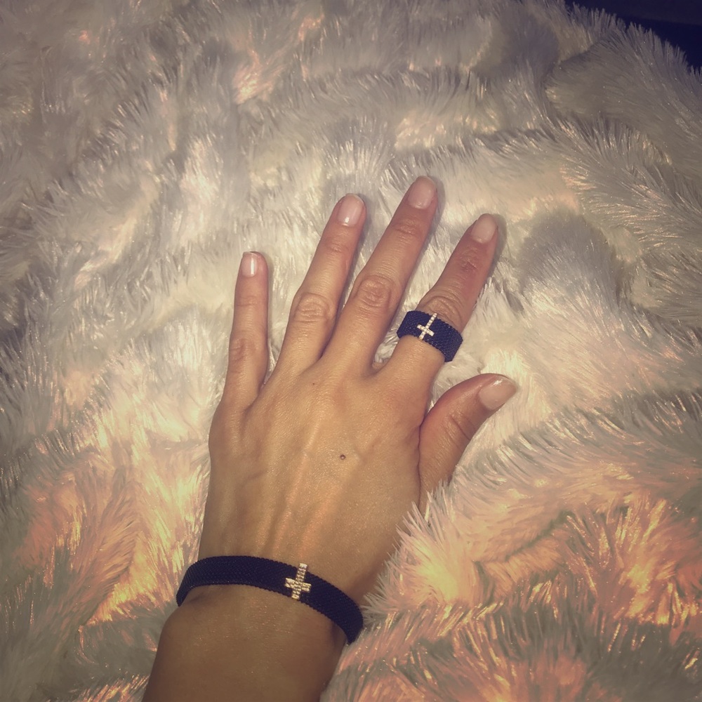 Bracelet & matching ring 18k gold & diamond